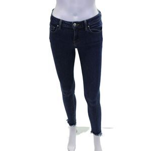 IRO Jeans Womens Cotton Zippered Raw Hem Skinny Denim Jeans Blue Size 24